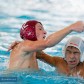 Marshall and Brandeis battle it out in the pool during a water polo match.