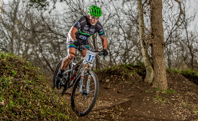 Don (benny) Notgrass of Bicycle Heaven during the HCSA Triple Threat MTB Time Trial. I used 2 speedlights to illuminate the subject.  Lights were positioned opposite each other.  It's important to visualize the final image when setting up your lights. Since I had to hike a mile to the location it's important to carry only what you need and make sure it's not too heavy.  More photos of the race can be found here.