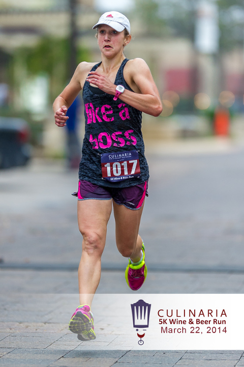 Runners wind through The Shops at La Cantera during Culinaria's 5K Wine and Beer Run