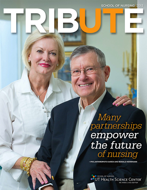 Philanthropist Karen and Ronald Herrmann photographed in their beautiful home in Olmos Park for the University of Texas Health Science Center Nursing School Tribute magazine. As the photographer for the UTHSC, one of my duties is to take branding and marketing photos that represent the mission of the school