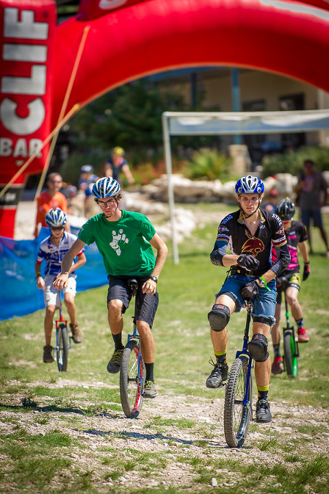 Have you ever ridden a unicycle?  Looks difficult doesn't it?  Try ridding it off road and you'll get a feeling what these guys went through.  If you want to give it try, make sure you sign up for next year's Camp Eagle Classic in Rocksprings.  Photographs from the event are here.