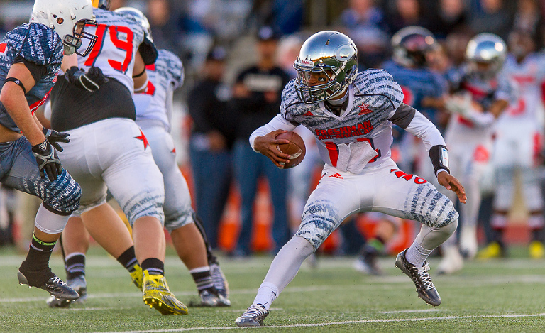 Freshman players from around the country descended upon San Antonio to participate in the Adidas Freshman All-American Bowl held at St. Mary's Hall. Click here for more photos.